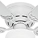 Hunter Fan 52in White Finish Low Profile Ceiling Fan Cased White Glass Light Kit (Renewed) (White)