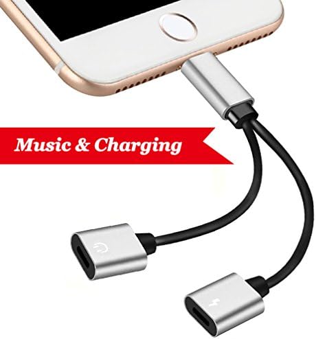 Lightning Jack Adapter,Lightning Adapter for iPhone X 10 iPhone 8/8Plus iPhone 7/7Plus Dual Lightning Audio Dual Lightning Adapter Port Support Music Charger and Phone Communication Supports IOS 11