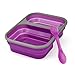 Collapsible Silicone Lunch Box, BPA Free, 2 Compartments & Utensils