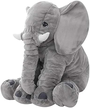 Baby Elephant Pillow Children Stuffed Plush Soft Sleeping Cushion Kids Comfort Toy Grey 60cm