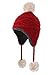 Home Prefer Girls Sherpa Earflaps Hat Kids Winter Hat Cable Knit Pom Beanie Fuzzy Peruvian Hat Red M