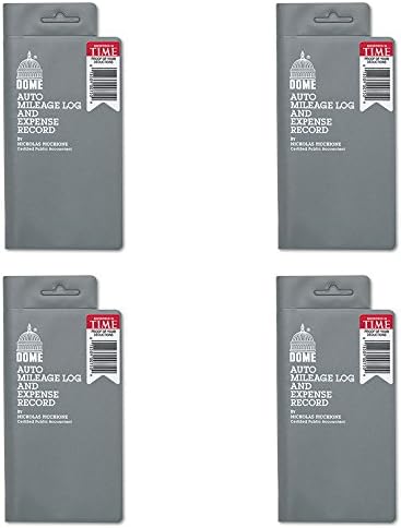 Dome 750 Mileage Log/Expense Record, 3.5 x 6.5 Inches, Logs 324 Trips (DOM750), 4 Packs