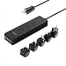 TESSAN 3 Outlets Surge Protector Travel Power Strip with 4 USB Ports Charging Station 5 Ft Cord + Asian& Europen Travel Outlet Plug Adapter Set(EU/UK/Italy/HK/Germany/France/Australia/Japan/China/PH)