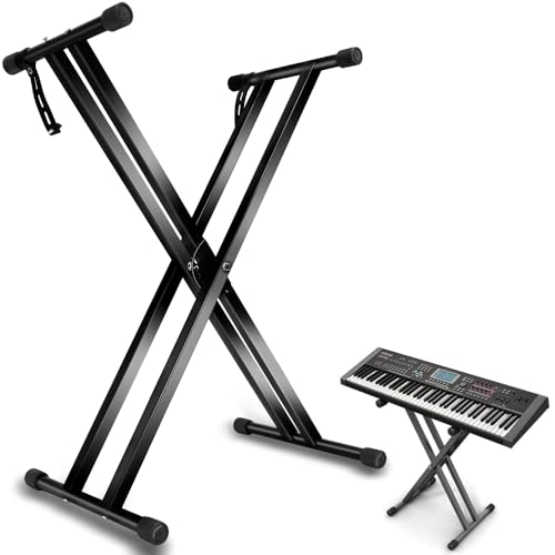 Suporte Piano, Suporte para Teclado, Suporte Teclado Musical, Suporte Teclado Musical Estante Pedestal, Suporte Teclado e Piano, Dobrável e Regulável em Altura, Suporte para Teclado Musical