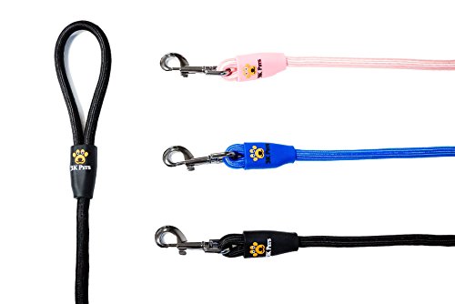 Heavy Duty Training Nylon Rope Dog Leash for Medium Large Dogs by 3KPets - 4 FT with Comfortable Grip