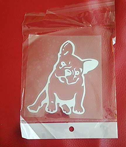 OKDEALS White Black French Bulldog Dog/Pet Vinyl Decal Car Window Wall Sticker Laptop Decal (White)