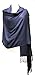 AN Womens Navy Blue Pashmina Shawl Wrap Scarf with Tassels