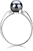 PearlsOnly - Dana Black 6-7mm AAA Quality Freshwater 925 Sterling Silver Cultured Pearl Ring - Size-6