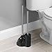 mDesign Toilet Bowl Brush and Plunger Set for Bathroom Storage - Black/Brushed Stainless Steel