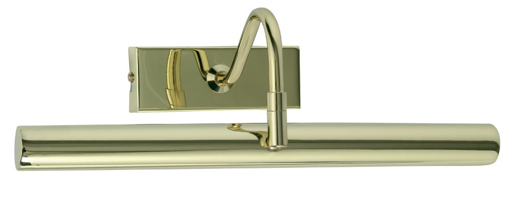 LED picture light in polished brass finish.