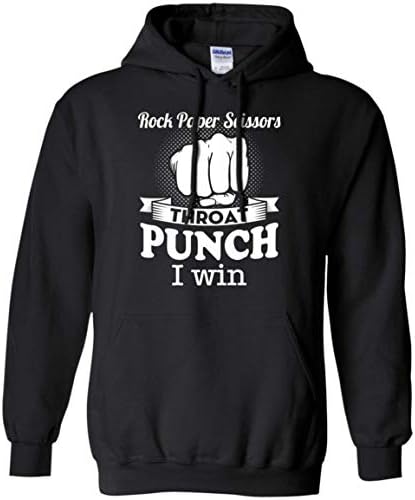 Rock, Paper, Scissors Throat Punch I Win Smile Icon Funny Hoodie