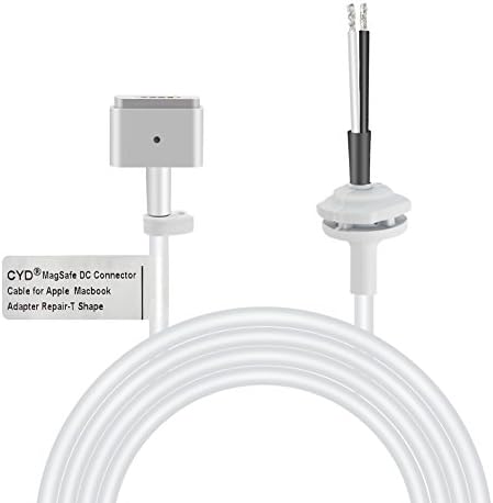 QYD 45W 14.85V 3.05A Repair-Power-Adapter-Connector-Cable for MacBook Air MD223 MD224 MD231 MD232 MD592 MD711 MD712 MD760 MD761 A1435 A1465 A1436 A1466, 6Ft (1.8m) Extra Charger-Cable【T Style】