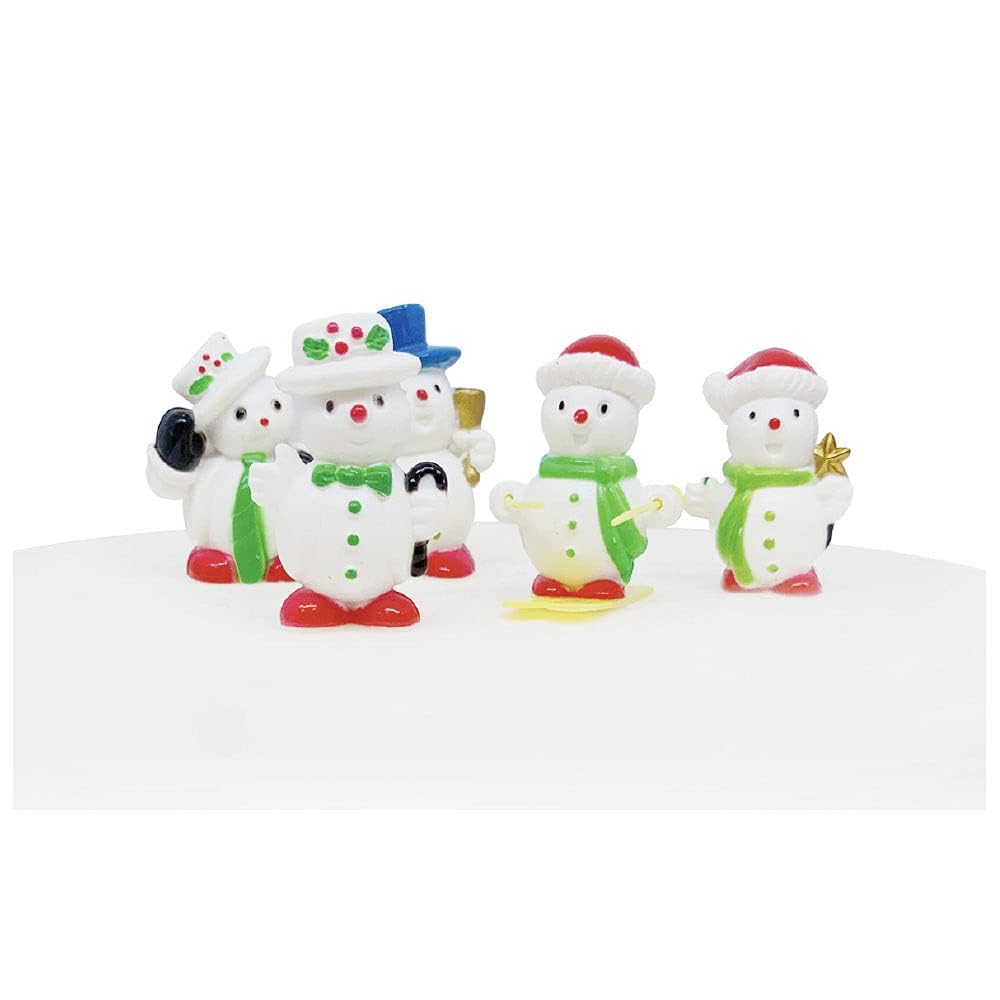 Anniversary House 5pcs Snowmen Plastic Cake Topper Picks Christmas Cake Decorations, Xmas Toppers, Yule Log Decoration, Snowman Traditional Non-Edible Decorations, BX162 UK