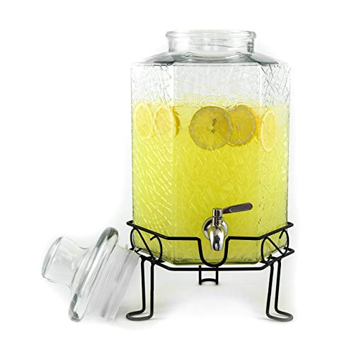 2.5 Gallon Glass Beverage Dispenser Stainless Spigot and Stand Pricepulse