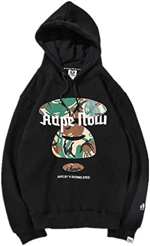 Mazuss Fashion AAPE Casual Plus Velvet Sweater Pullover Hoodie for Men/Women