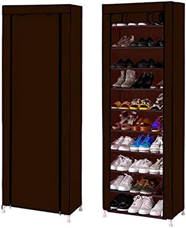 Amaze Shoppee Cloth and Iron Non-Woven Fabric Collapsible Portable Foldable 10 Layer, Brown