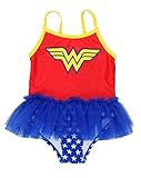 Warner Bros. Toddler Girls' Wonder Woman Swimsuit, Red, 4T