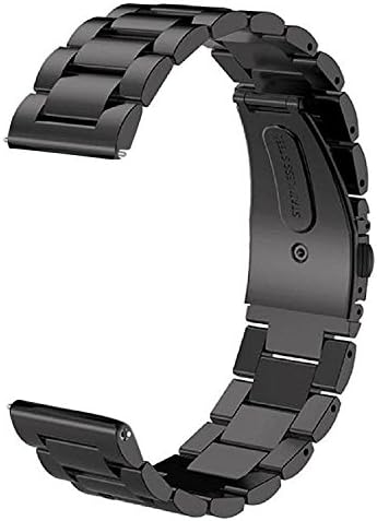 Moto 360 &amp; Gear S2 Classic Watch Band, Vicsainteck 20mm Quick Release Solid Stainless Steel Metal Business Replacement Bracelet Strap Wristband for Gear S2, Moto 360 And All 20mm Smart Watch (Black)