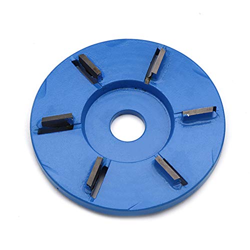 Six Teeth Power Wood Carving Disc Tool Milling Cutter, Woodworking Turbo Tea Tray Digging Wood Carving Disc Tool Milling Cutter for 16mm Aperture Angle Grinder Blue