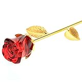 NUOLUX Valentines Day Gift,Crystal Rose Flower for Her (Red)