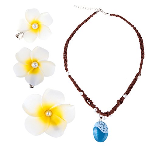 Moana necklace & hair flower clips set,christmas dress up acc…