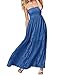 ACHIOOWA Women's Strapless Off Shoulder Ruffles Crochet Loose Beach Casual Party Maxi Cami Long Dress