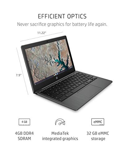 HP Chromebook 11-inch Laptop - MediaTek - MT8183 - 4 GB RAM - 32 GB eMMC Storage - 11.6-inch HD Display - with Chrome OS™ - (11a-na0010nr, 2020 Model) - Image 4