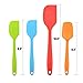 VAPSINT Best Rubber Heat Resistant Silicone Spatulas, (4 Pieces) Mixer Colors Cooking Silicone Utensil Set