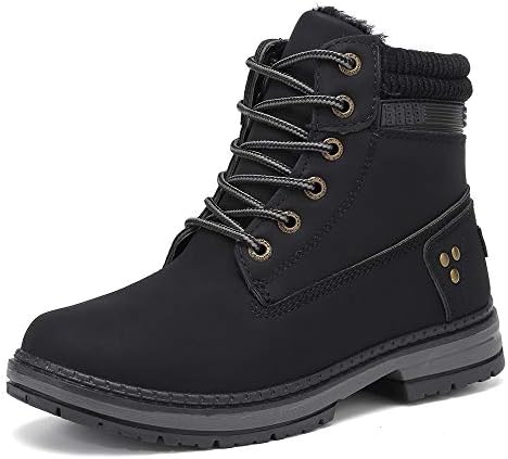 Ankle Boots for Women Low Heel Work Combat Boots Waterproof Winter Snow Boots