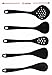 Checkered Chef Silicone Cooking Utensil Set. BPA Free Five Piece Bundle For Nonstick Cookware And Every Kitchen. Best Quality Silicone Dishwasher Safe.