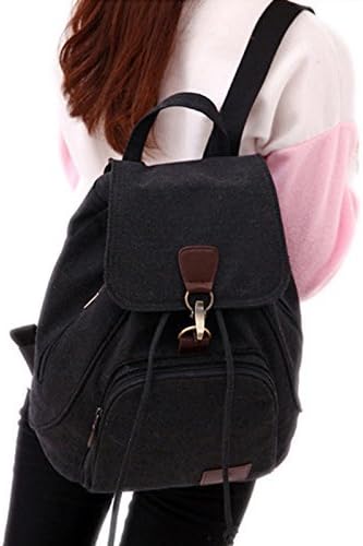 WITERY Women Ladies Retro Canvas Backpack Vintage Design Trendy Rucksack Casual Travel Shoulder Bag/Portable Handbag/College Daypack Backpack/Computer Laptop Bags - Image 4