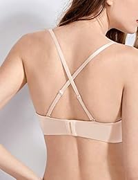 DOBREVA Sujetador sin tirantes para mujer, con encaje y aros