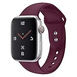 Sport Band For Apple Watch,Soft Silicone Strap Replacement Wristbands For Apple Watch Sport Series 3 Series 2 Series 1 NIKE+ Sports and Edition (Wine 38mm S/M)