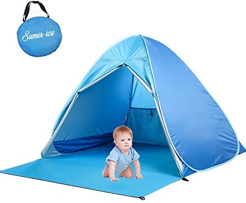 Pop Up Baby Beach Tent Easy Portable Sun Shelter UV Protection Cabana Automatic Canopy Shade Tents for Family with Carry Bag