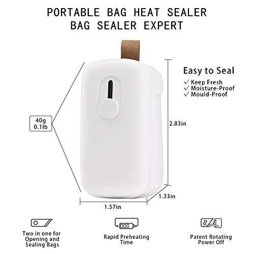 Mini Bag Sealer & Cutter,2 in 1 Heat Sealer and Cutter Mini Food Sealer For Plastic Bags Food Storage，Kitchen Handheld Heat Sealer and Cutter