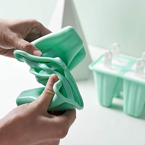 Popsicle Molds 4 Pieces Silicone Ice Pop Molds 2 Packs BPA Free Popsicle Mold with Sticks DIY Reusable Easy Release Ice Pop Maker