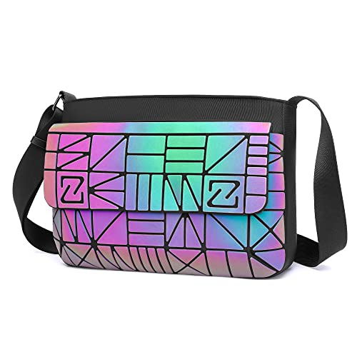 Holographic Crossbody Bag Ladies Shoulder Bag Geometric Luminous Bag