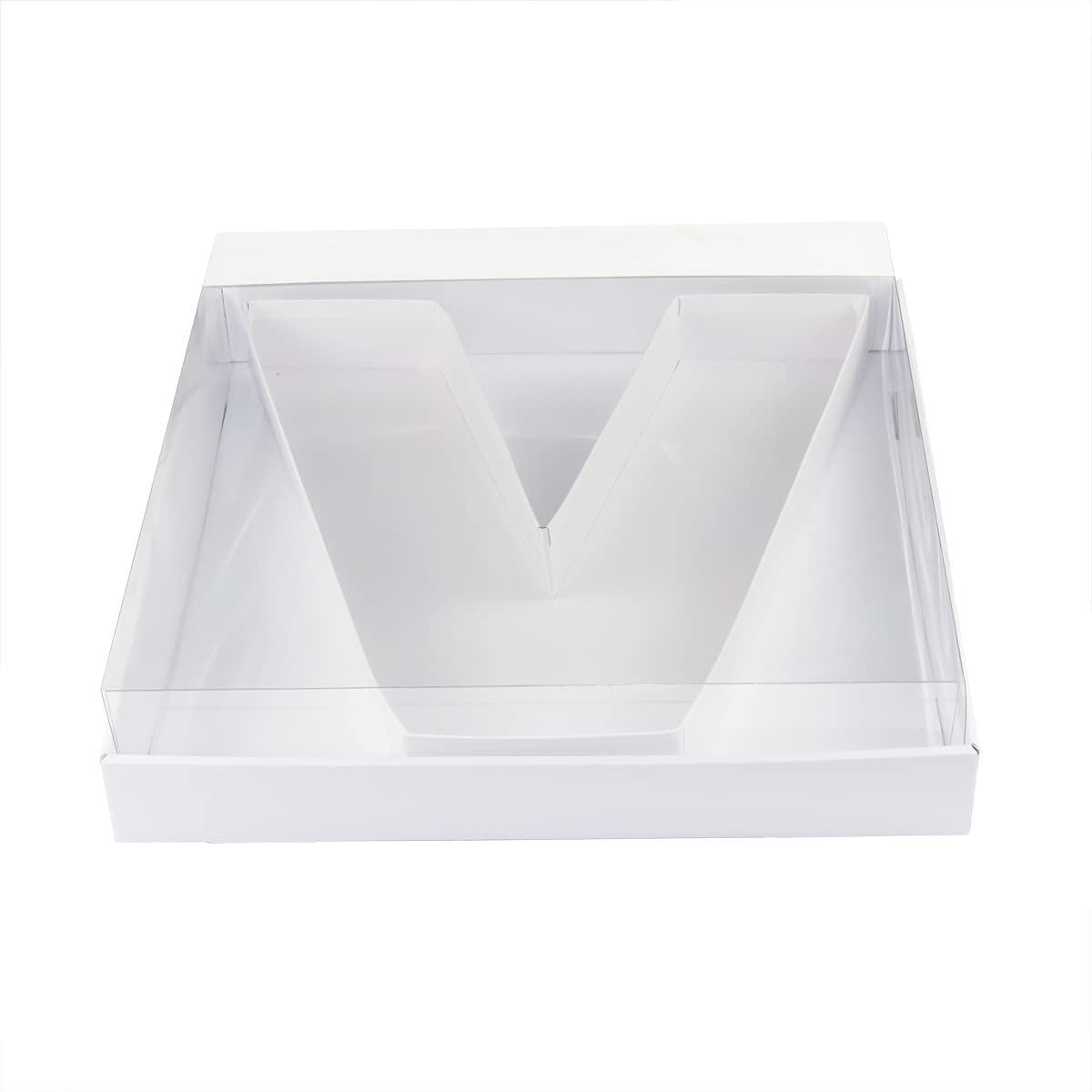 30.5cm Fillable Large Cardboard Letter Shaped Initial Box Clear Cover Sweets Charcuterie Grazing Packaging (V)