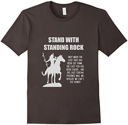 Men's Stand With Standing Rock We Can't Eat Money Quote Small Asphalt