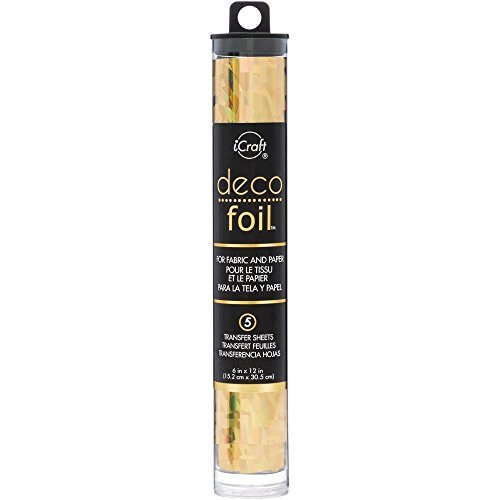 Deco Foil Bundle of 5 Items - Transfer Gel and Specialty Foil Transfer Sheets Set - Shattered Glass Silver, Shattered Glass Gold, Summer Rainbow and Opal