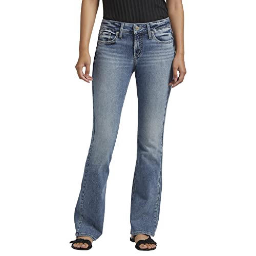 Silver Jeans Co. Women’s Suki Mid Rise Bootcut Jeans, Med Wash EKC297, 26W x 35L
