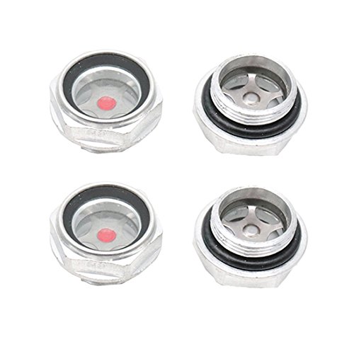 Sydien 33mm/1.3" Male Thread Oil Level Sight Gauge Replacement Air Compressor Fittings,Aluminum alloy 4pcs - Thumbnail 3