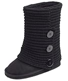 Sunville Women's Faux Suede Boot with Rib-knit Sweater (Crochet) Exterior