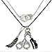 Bling Jewelry Romantic Delicate Working Lock CZ Accent Handcuff Necklace Pendant For Women .925 Sterling Silver