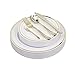 125 Pieces Premium Quality Heavyweight Tableware/Elegant Plastic Disposable dinnerware: 25 Dinner Plates, 25 Salad or Dessert Plates & 25 Polished Gold Forks Knives & Spoons - Bonus 25 Dessert Forks