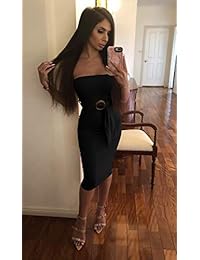 Top sin mangas sin mangas básico para mujer SKYVOICE Vestido ajustado a media pierna sin tirantes sexy