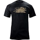 Distressed American Flag T-Shirt (Medium, Black)