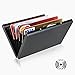 RFID Blocking Credit Card Holder, JuneLsy Metal Credit Card Case for Men and Women Credit Card Holder Wallet for Bank Cards and ID Cards Black