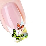 Shensee Gril Sweet Modern Design Nail Tip Art Transfers Decal Sticker (Colorful Butterfly)