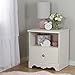 South Shore Lily Rose 1-Drawer Nightstand, White Wash with Ceramic Flower Knob